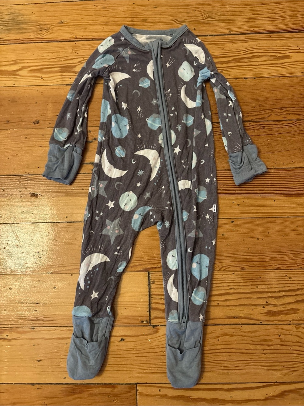 Little Sleepies To The Moon and Back Bamboo Viscose Zippy Pajama One Piece 3-6 M